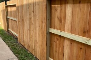 3-rail cedar privacy no baseboard fence friendly style